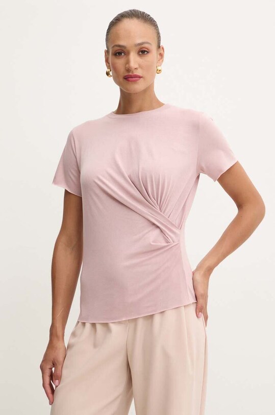 MAX&Co. tricou din bumbac uni roz 2426946051200
