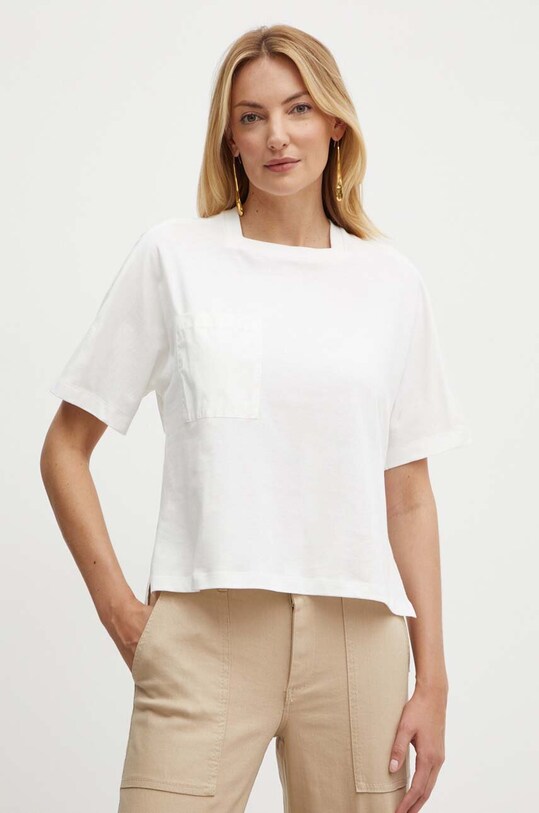MAX&Co. t-shirt in cotone scollo quadrato bianco 2426946071200