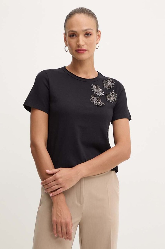 MAX&Co. tricou din bumbac imprimeu negru 2426976011200