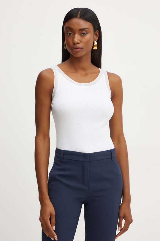 Bavlněný top MAX&Co. slim bílá 2428946044200