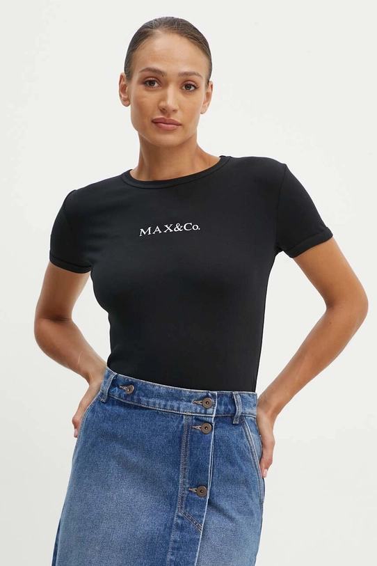 MAX&Co. t-shirt bawełniany wzorzyste czarny 2428976014200