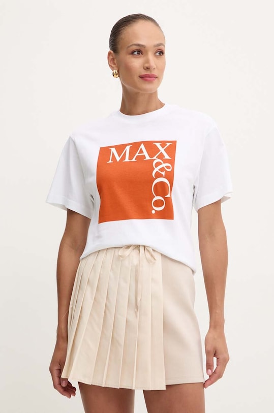 MAX&Co. tricou din bumbac alb 2428976024200