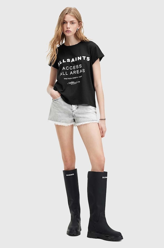 Bavlněné tričko AllSaints TOUR ANNA černá W071JA