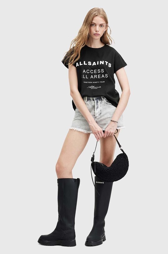 Хлопковая футболка AllSaints TOUR ANNA W071JA чёрный