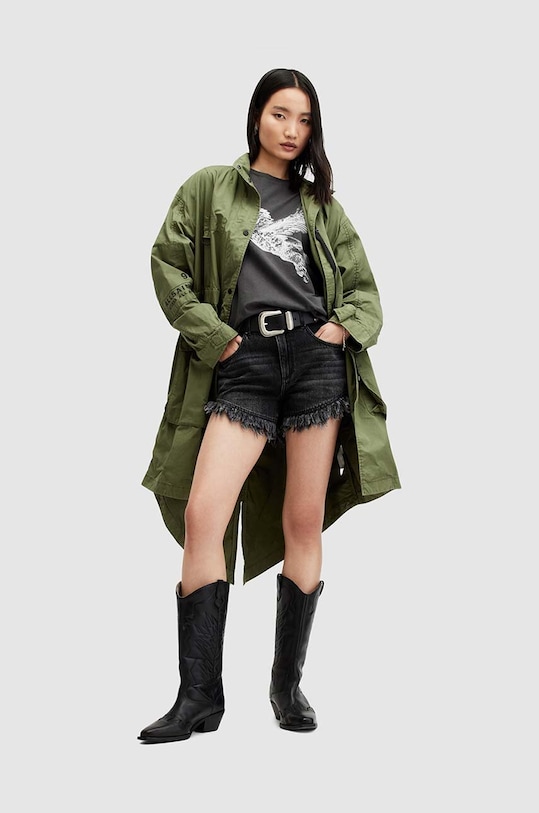 Βαμβακερό μπλουζάκι AllSaints FLITE BRIAR W089JA γκρί