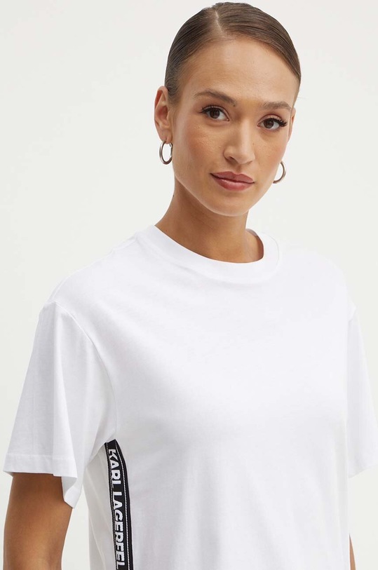 Pamučna majica Karl Lagerfeld bijela 245W1703