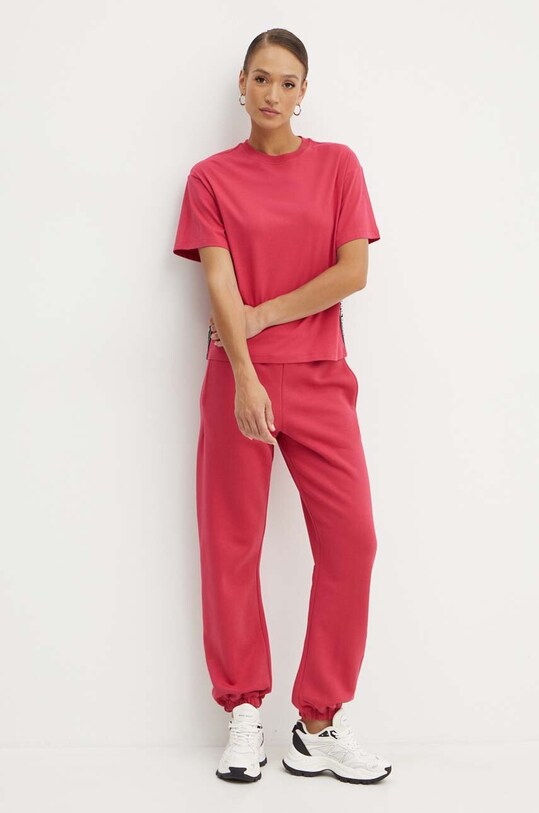 Хлопковая футболка Karl Lagerfeld 245W1703 красный AW24