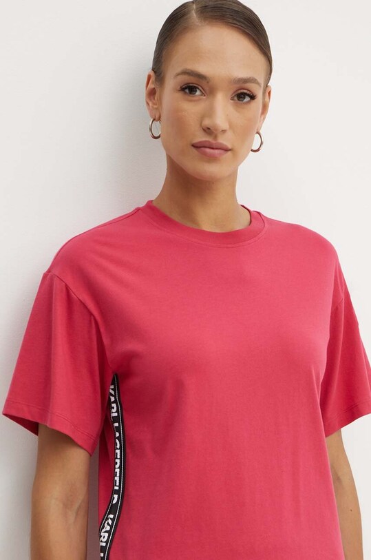 Karl Lagerfeld t-shirt bawełniany czerwony 245W1703