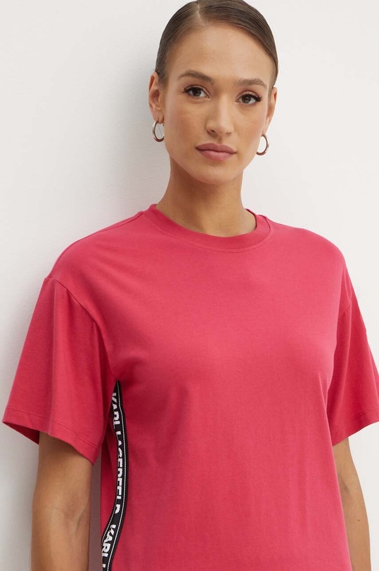 Хлопковая футболка Karl Lagerfeld красный 245W1703