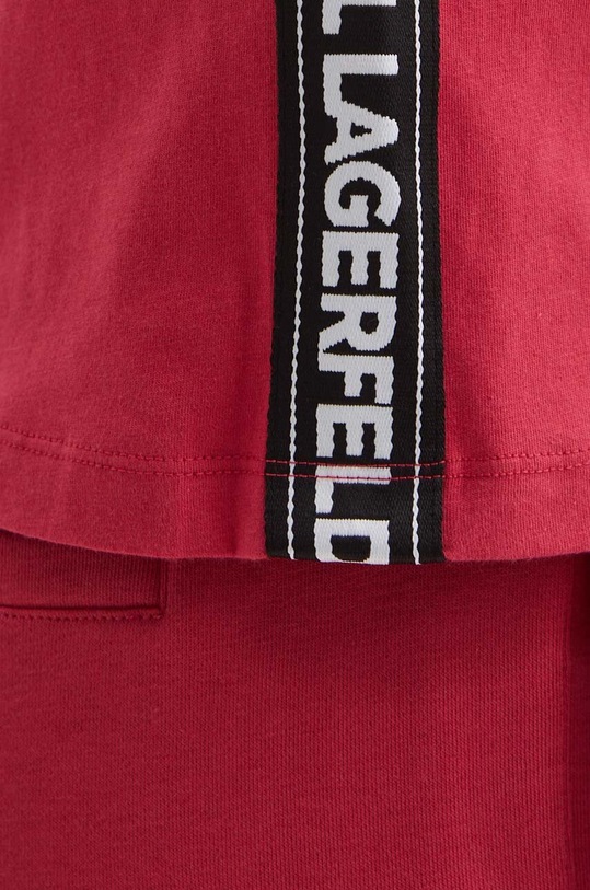 Хлопковая футболка Karl Lagerfeld 245W1703 красный