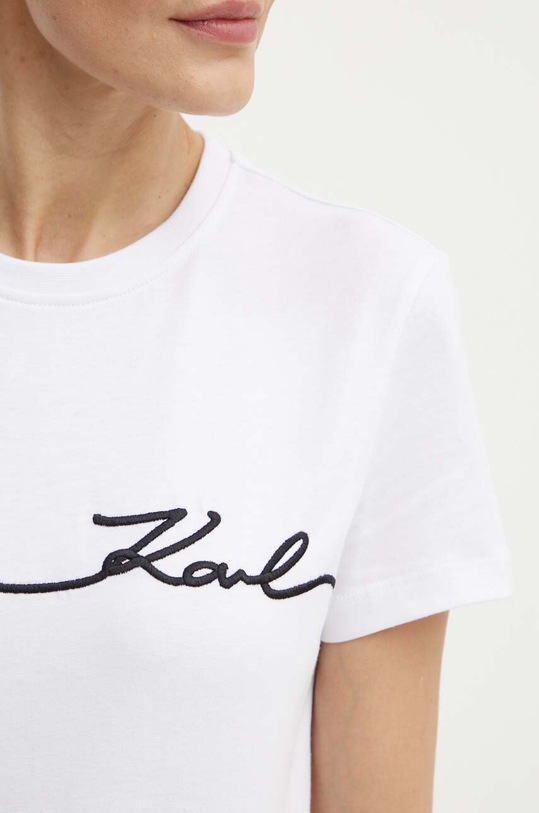 Karl Lagerfeld pamut póló 245W1706 fehér