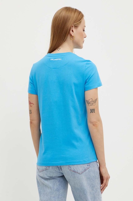 Дрехи Памучна тениска Karl Lagerfeld 245W1706 син