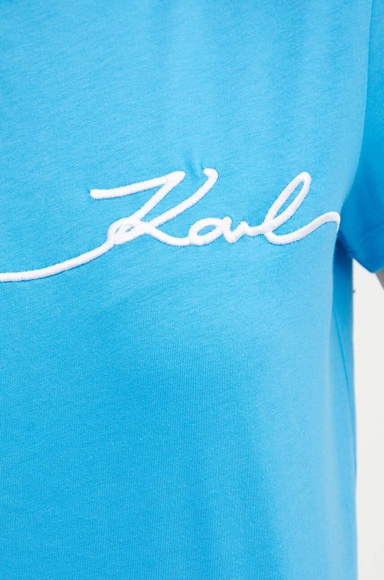 Памучна тениска Karl Lagerfeld 245W1706 син