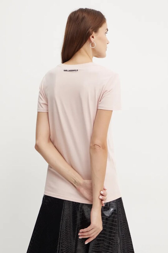 Одежда Хлопковая футболка Karl Lagerfeld 245W1714 розовый