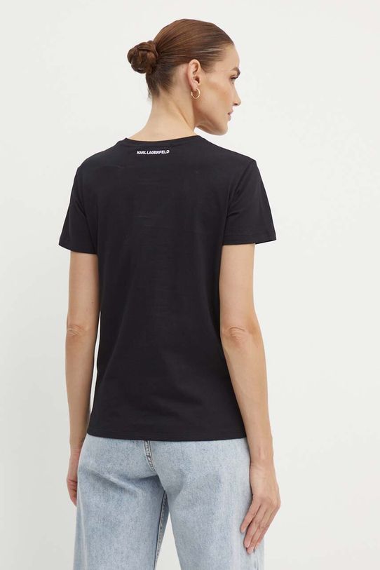 Odzież Karl Lagerfeld t-shirt bawełniany 245W1714 czarny