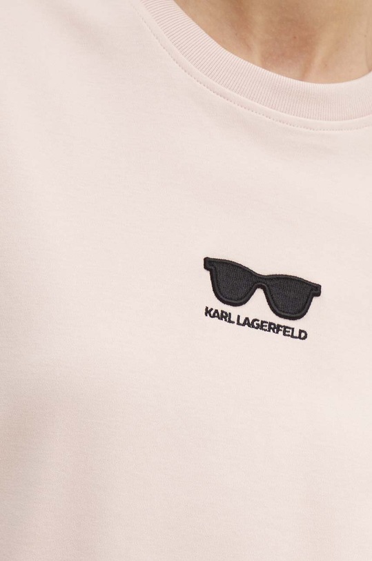 Bavlněné tričko Karl Lagerfeld 245W1717 růžová