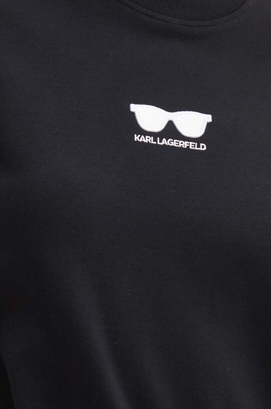 Хлопковая футболка Karl Lagerfeld 245W1717 чёрный