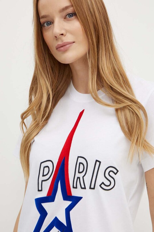 Bavlněné tričko Karl Lagerfeld bílá 245W1730