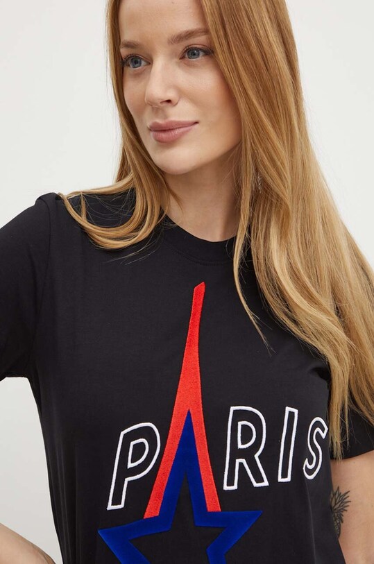 Bavlněné tričko Karl Lagerfeld černá 245W1730