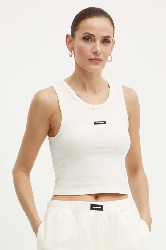 Top Karl Lagerfeld hladký béžová 245W2114