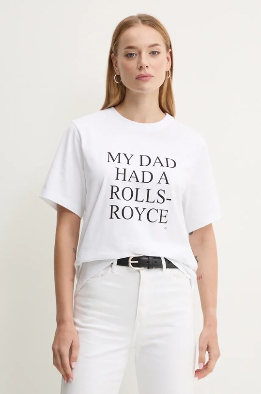 Victoria Beckham t-shirt bawełniany biały 1124JTS005732A