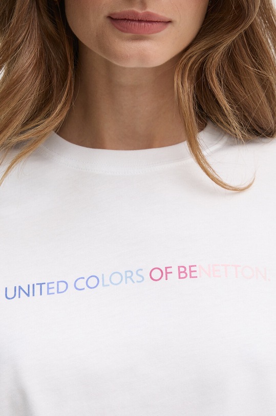 United Colors of Benetton tricou din bumbac 3BL0D1081 alb