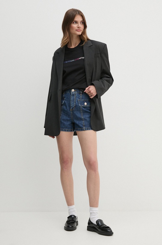 United Colors of Benetton t-shirt in cotone 3BL0D1081 nero AW24