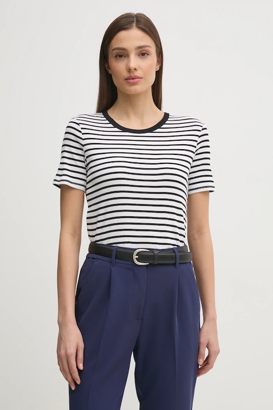 United Colors of Benetton tricou din bumbac curele alb 30YSE16A0