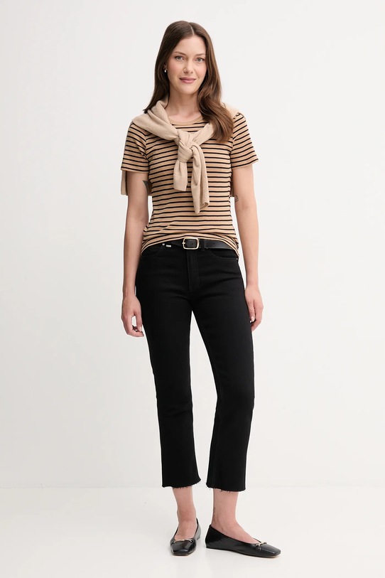 United Colors of Benetton t-shirt bawełniany 30YSE16A0 beżowy AW25