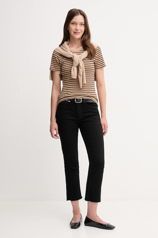 United Colors of Benetton t-shirt bawełniany 30YSE16A0 beżowy AW25