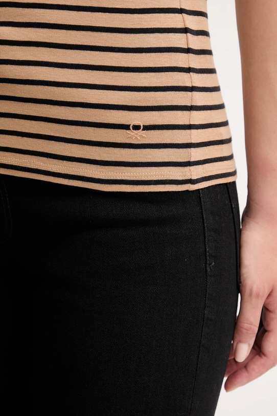 United Colors of Benetton t-shirt bawełniany 30YSE16A0 beżowy