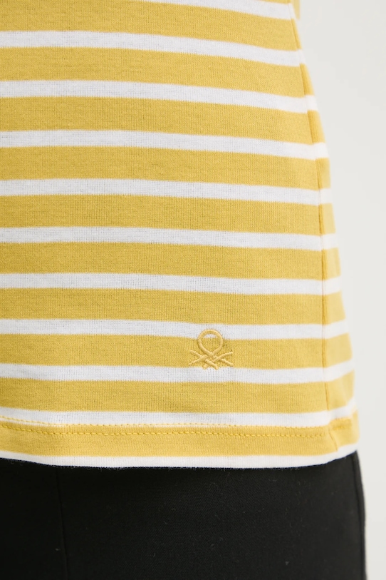 United Colors of Benetton t-shirt bawełniany 30YSE16A0 żółty