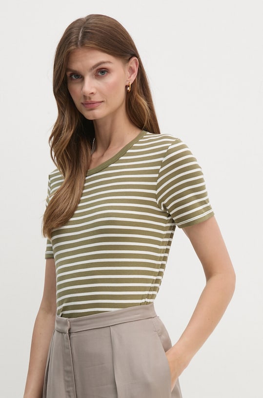 Хлопковая футболка United Colors of Benetton хлопок зелёный 30YSE16A0