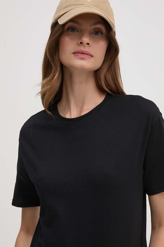 United Colors of Benetton tricou din bumbac uni negru 3096D102O