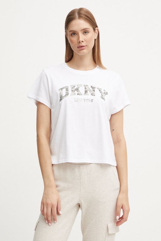 Pamučna majica Dkny pamuk bijela DP4T9991