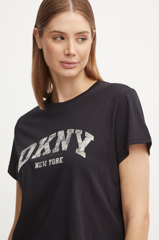 Dkny tricou din bumbac imprimeu negru DP4T9991