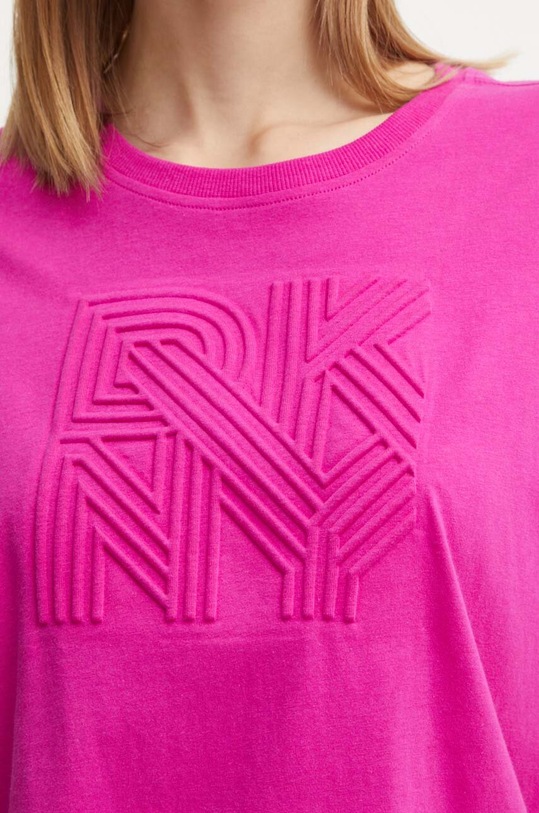 Βαμβακερό μπλουζάκι Dkny DP4T9851 ροζ