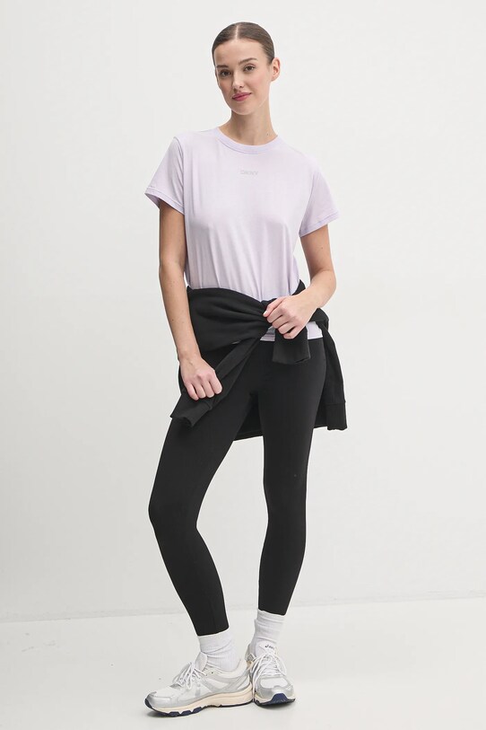 Bavlněné tričko Dkny DP4T9994 fialová AW24