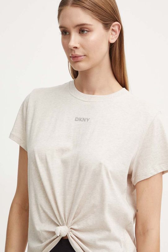 Pamučna majica Dkny DP4T9994 bež AW24