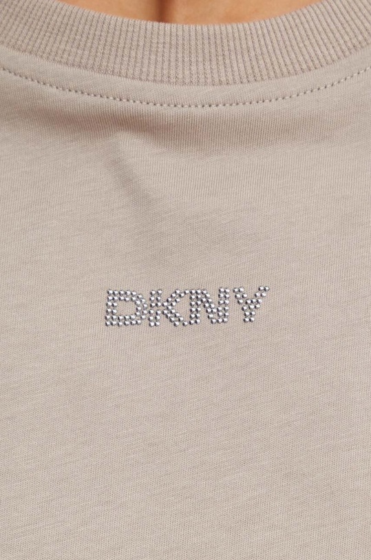 Bavlněné tričko Dkny DP4T9994 hnědá