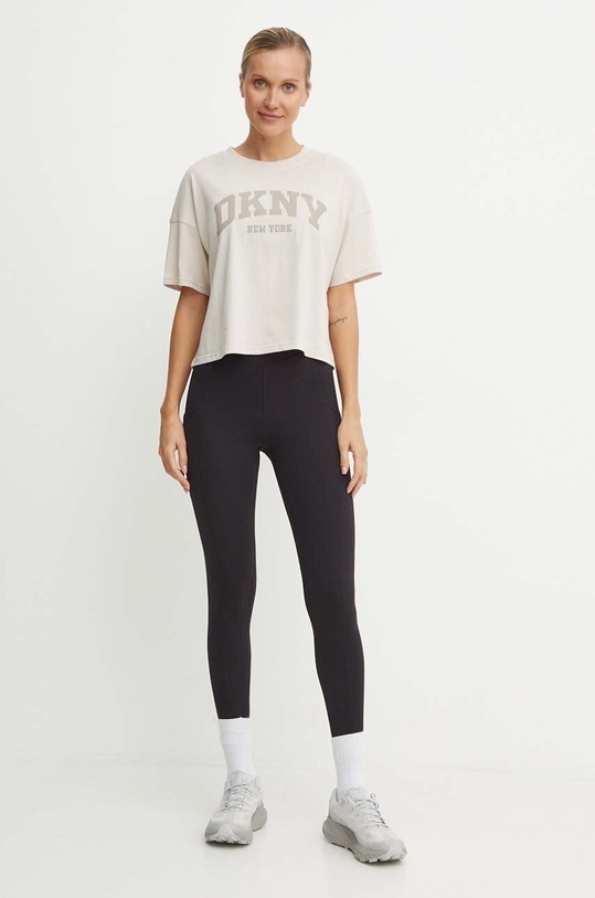 Хлопковая футболка Dkny DP4T9945 бежевый AW24