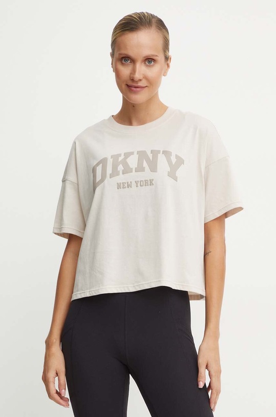 Хлопковая футболка Dkny бежевый DP4T9945