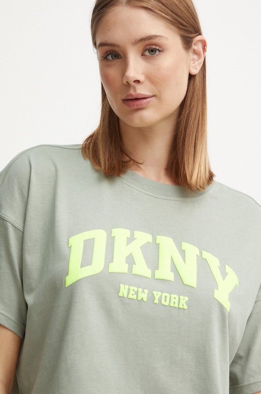 Памучна тениска Dkny щампа зелен DP4T9945