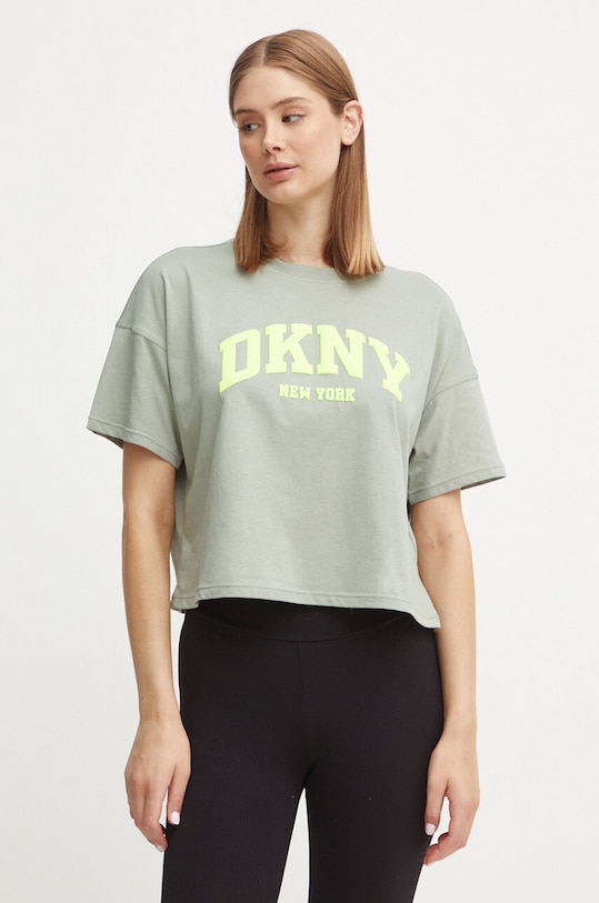 Памучна тениска Dkny зелен DP4T9945