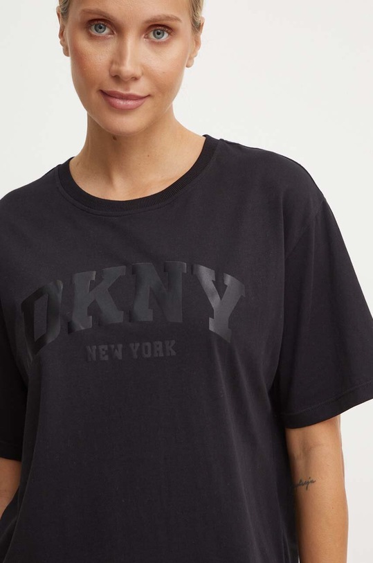 Bavlněné tričko Dkny potisk černá DP4T9812