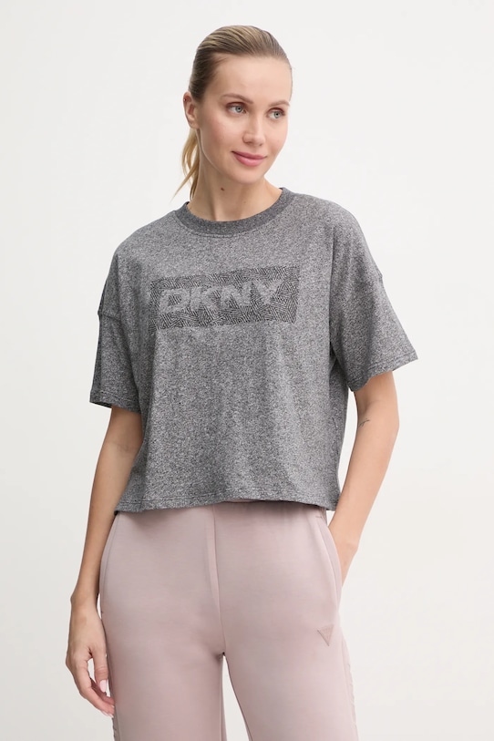 Хлопковая футболка Dkny regular серый DP4T1040