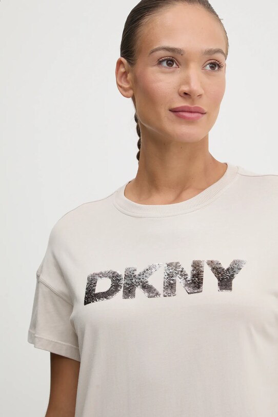 Dkny tricou din bumbac bej DP4T1036