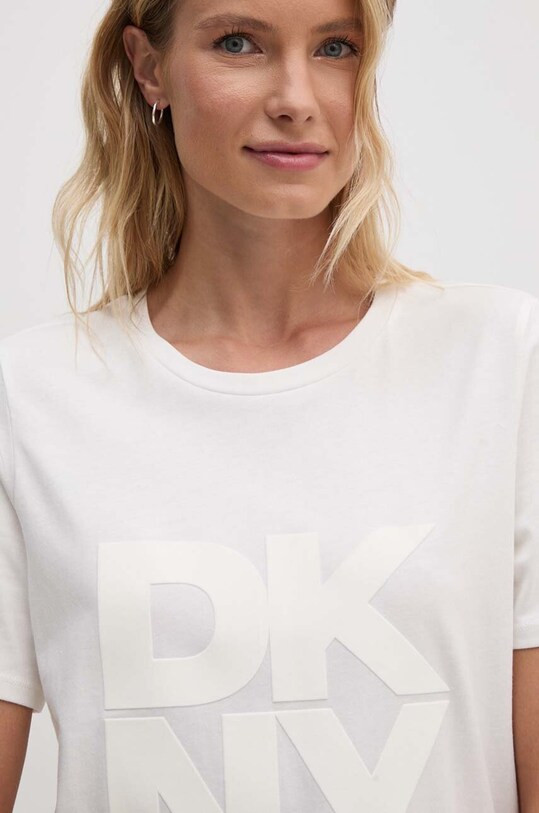 Хлопковая футболка Dkny бежевый D2G4A221