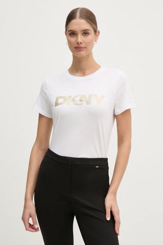 Majica kratkih rukava Dkny pamuk bijela DJ4T1266