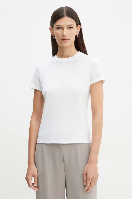 Theory tricou din bumbac uni alb L1024521